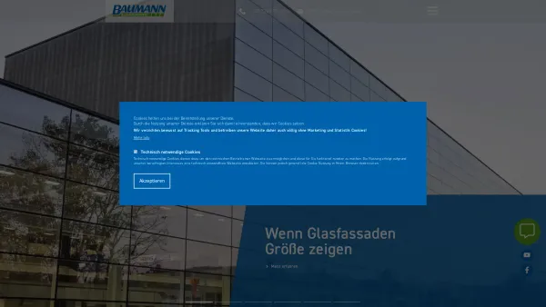Website Screenshot: BAUMANN/GLAS/1886 GmbH - Baumann Glas | Wir komponieren Glas - Date: 2023-06-14 10:38:58