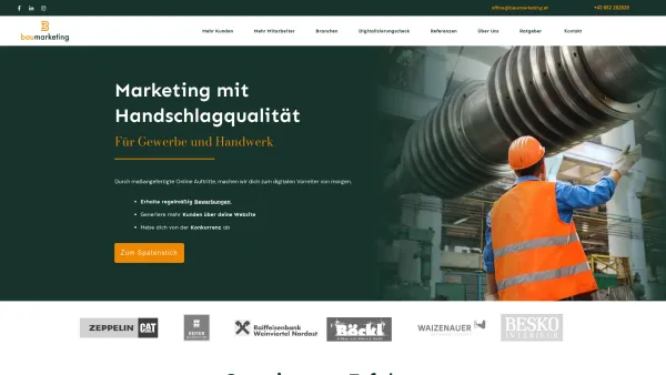 Website Screenshot: Dr. Kreuzer und Partner OEG - Baumarketing | Marketing mit Handschlagqualität - Date: 2023-06-22 15:08:02
