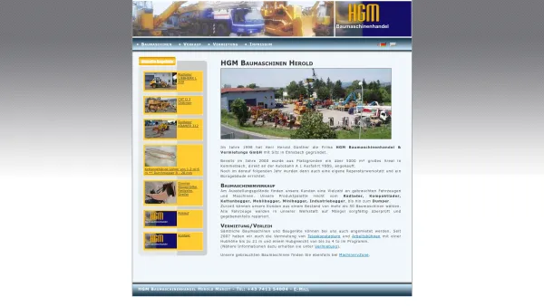 Website Screenshot: HGM Baumaschinenhandel & Vermietungs GmbH Herold Günther - Baumaschinen - Date: 2023-06-22 15:08:02