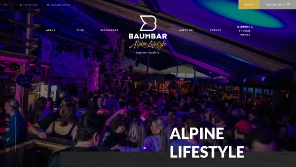 Website Screenshot: www.baumbar.at Erleben Sie die Baumbar im Kaprun! Vom Almrestaurant - Welcome in the Baumbar - Date: 2023-06-22 15:08:02