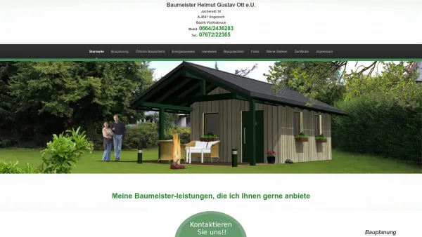 Website Screenshot: Baumeister Helmut Gustav Ott e.U. - Baumeister Helmut Gustav Ott e.U. - Date: 2023-06-22 15:08:02