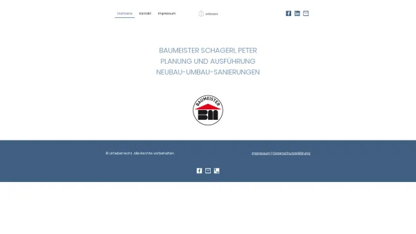 Website Screenshot: Baumeister Schagerl Peter - Startseite - Date: 2023-06-14 10:38:58