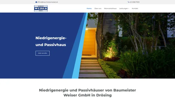 Website Screenshot: Baumeister Weiser GmbH - Niedrigenergie- und Passivhaus von Baumeister Weiser GmbH im Bezirk Gänserndorf - Date: 2023-06-15 16:02:34