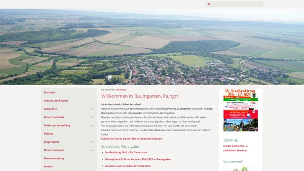 Website Screenshot: Gemeinde Baumgarten - Naturparkgemeinde Baumgarten / Pajngrt, Burgenland - Date: 2023-06-22 12:13:13