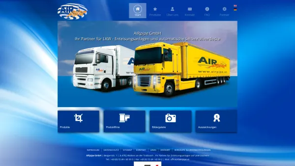Website Screenshot: Günter Bauregger - Start - AIRpipe GmbH in Wallern - Ihr Partner für Enteisungsanlagen auf LKW Dächern - Date: 2023-06-22 12:13:13
