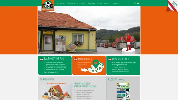 Website Screenshot: Bauring, Einkauf und Marketing, registrierte Genossenschaft m.b.H. - BAURING - Bauen mit Partnern! | Startseite - Date: 2023-06-22 12:13:13