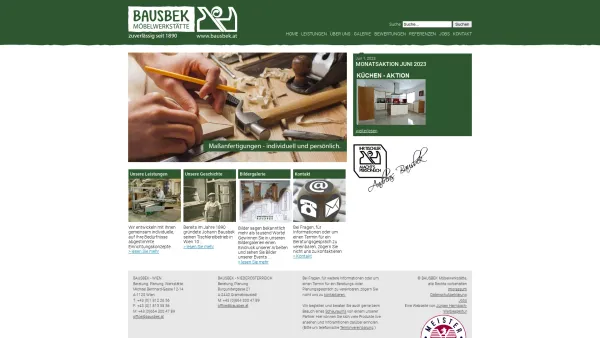 Website Screenshot: Tischlerei Bausbek, Möbelwerkstätte - Bausbek Möbelwerkstätte - Home - Date: 2023-06-15 16:02:34