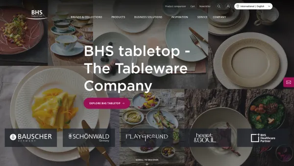 Website Screenshot: Helmut Bauscher Weltmarke des Hotelporzellans - The tableware Company | BHS-Tabletop - Date: 2023-06-22 12:13:13