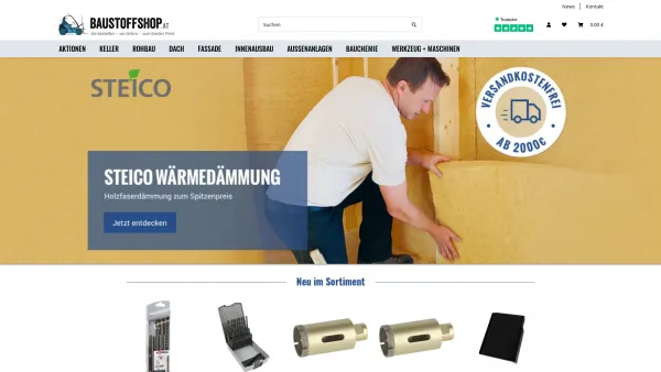 Website Screenshot: Baustoffshop - Baustoffshop.at - Baustoffe Online, Sie bestellen - wir liefern - Date: 2023-06-14 10:38:58