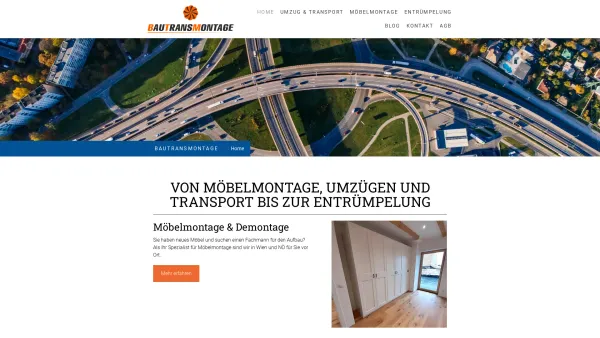 Website Screenshot: BauTransMontage e.U. - Montageservice und Umzüge in Wien - BAUTRANSMONTAGE - Date: 2023-06-26 10:26:08