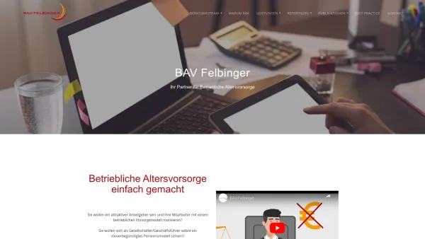 Website Screenshot: BAV Felbinger GmbH - BAV Felbinger - Ihr Spezialist für die betriebliche Altersvorsorge - Date: 2023-06-22 12:13:13