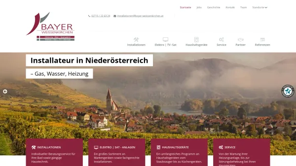 Website Screenshot: Wilhelm Bayer Gesellschaft Bayer-Weissenkirchen Heizung.Bad.Spenglerei. Elektro.Sat.TV. - Installateur in Niederösterreich – Gas, Wasser, Heizung - Date: 2023-06-22 12:13:13