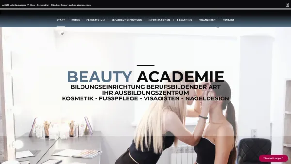 Website Screenshot: Beauty Academie - Fusspflege und Kosmetikausbildung - Beauty Academie - Date: 2023-06-14 10:36:53