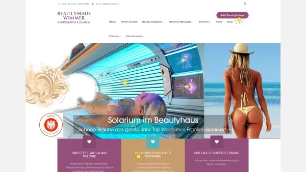 Website Screenshot: Beautyhaus Wimmer Kosmetikinstitut - Willkommen im Beautyhaus - Beautyhaus Wimmer Kosmetikinstitut & Solarium Neulengbach - Date: 2023-06-22 15:00:11