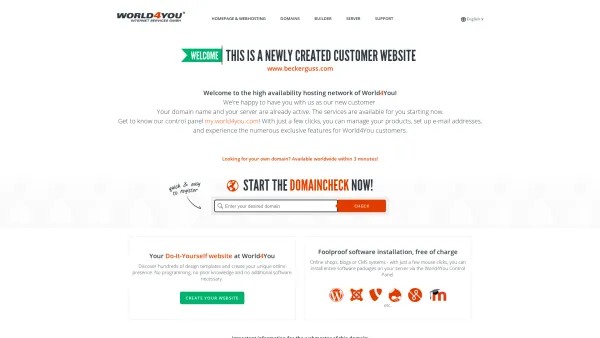 Website Screenshot: Firma Becker Co - This is a newly created customer website | World4You - Date: 2023-06-22 15:00:11
