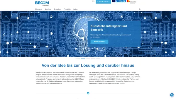Website Screenshot: Becom Burgenländische Elektronik- und Kommunikationssysteme Gesellschaft m.b.H. - EMS-Partner / Elektronikproduktion BECOM - Date: 2023-06-14 10:47:08