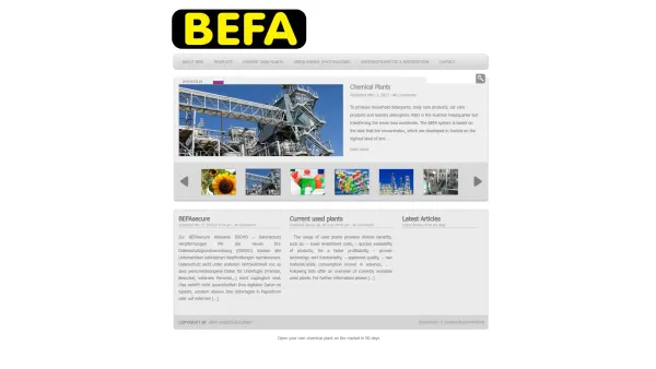 Website Screenshot: Befa-Handelsgesellschaft BEFA ALFETA BEFA system manufacturing chemical production plants - BEFA - BEFA system, manufacturing, chemical production plants - Date: 2023-06-22 12:13:13