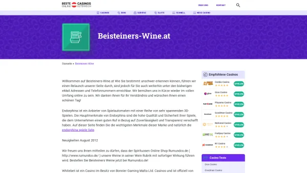 Website Screenshot: Blaufränkisch WeZweigelt Welschriesling Beisteiners - beisteiners-wine.at - Feinste Weine online bestellen - Wein Online Shop - Weine online kaufen - Date: 2023-06-22 12:13:13