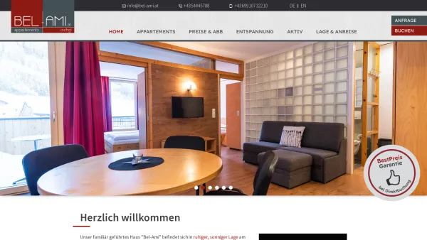 Website Screenshot: BEL-AMI BEL AMI Appartements Ischgl Paznaun Tirol - Bel Ami Appartements Ischgl | Ferienwohnungen in Ischgl - Date: 2023-06-22 12:13:13