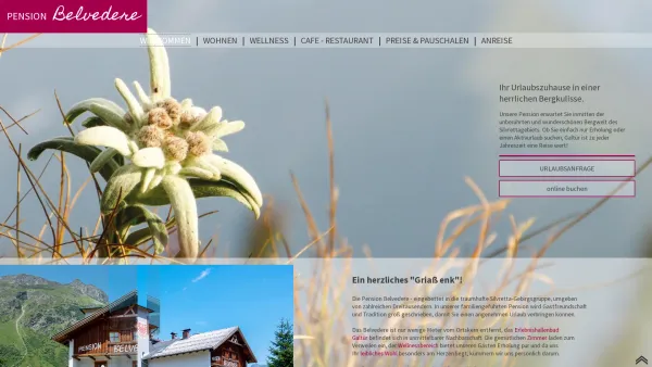 Website Screenshot: Andreas Fam Lorenz - Pension Belvedere - Unterkunft Zimmer im Luftkurort Galtür - Date: 2023-06-15 16:02:34