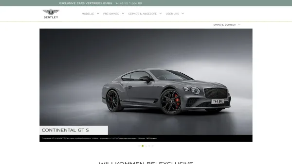Website Screenshot: Exclusive Cars Vertriebs Bentley Wien Bentley Dealership - Exclusive Cars Vertriebs GmbH | Offizieller Bentley Händler - Date: 2023-06-22 15:08:02
