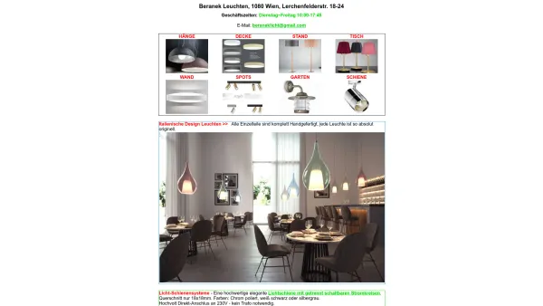 Website Screenshot: Paul BERANEK LICHT DESIGN - Beleuchtung Paul Beranek 1080 Wien,Lichtschienen,Büroleuchten,Montage - Date: 2023-06-15 16:02:34