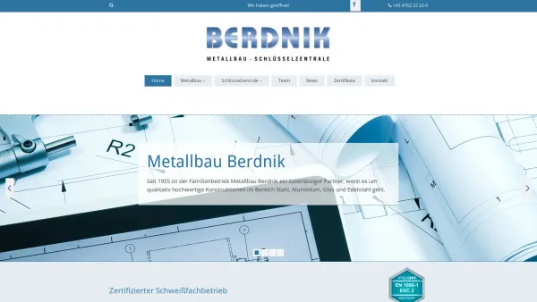 Website Screenshot: Metallbau Alois Berdnik Ges.m.b.H & Co.KG - Schlosser Spittal - Kärnten - Metallbau Berdnik GesmbH - Date: 2023-06-15 16:02:34