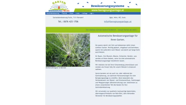 Website Screenshot: Gartenbewässerung Fuchs Parndorf - Gartenbewässerung Fuchs, Parndorf - Date: 2023-06-15 16:02:34