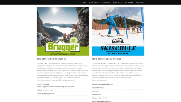 Website Screenshot: Bergsportschule Brugger - Dein Bergführer und deine Skischule im Gesäuse - Date: 2023-06-22 15:08:02