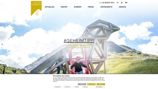 Website Screenshot: Bergbahnen St. Jakob - Home - Skizentrum St. Jakob - Date: 2023-06-22 15:08:02