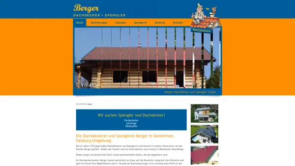 Website Screenshot: Berger Dachdecker und Spengler GmbH - Berger Dachdeckerei und Spengler - Salzburg Umgebung - Berger Roman Dachdecker u Spengler GmbH - Date: 2023-06-14 10:47:10