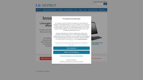 Website Screenshot: Leon Berger KEG EDV-Systeme Internetservice - Über uns - Leon Berger KG - Date: 2023-06-22 15:07:48