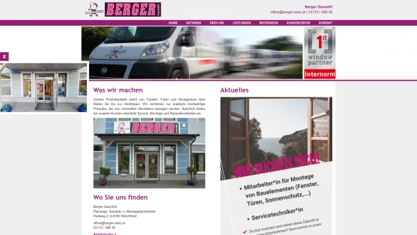 Website Screenshot: Berger GesmbH - Berger Weiz GmbH :: Home - Date: 2023-06-14 10:39:01