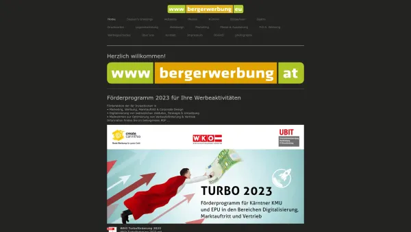 Website Screenshot: BERGER & PARTNER WERBEAGENTUR OEG - Willkommen bei bergerwerbung, Ihrem Marketing-Komplettservice! - Date: 2023-06-22 15:07:48