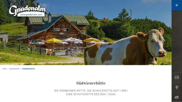 Website Screenshot: Südwiener Hütte Radstädter Tauern Bergfexx - Südwienerhütte | Gnadenalm | Obertauern | SÜWIE - Date: 2023-06-15 16:02:34