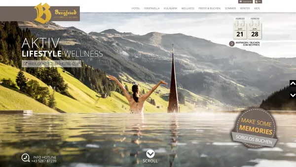 Website Screenshot: Aktiv & Wellnesshotel Bergfried in Tux - 5* Lifestyle Wellnesshotel Bergfried im Zillertal - Date: 2023-06-22 15:07:48