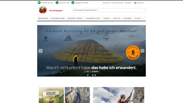 Website Screenshot: Bergfuchs Das Fachgeschäft für Bergsport Graz Wien und Online! - Home | BERGFUCHS Shop für Bergsport - Date: 2023-06-22 12:13:14