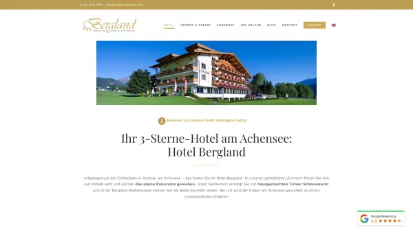 Website Screenshot: Hotel Bergland - 3-Sterne-Hotel Achensee Pertisau | HOTEL BERGLAND - Date: 2023-06-14 10:46:38