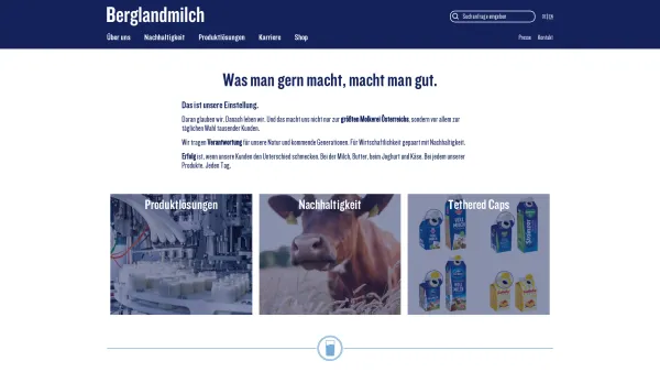 Website Screenshot: Berglandmilch - Was man gern macht, macht man gut. | Berglandmilch - Date: 2023-06-14 10:39:01