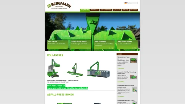 Website Screenshot: BERGMANN JFL Handel&Technik - Ballenpresse Papierpresse Presscontainer Recycling Kartonage Papier Altpapier - Date: 2023-06-22 12:13:14