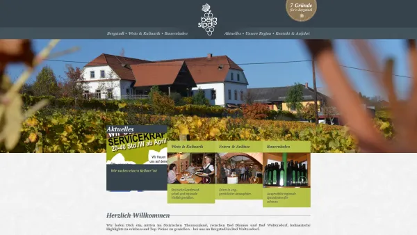 Website Screenshot: BERGSTADL, Pichler & Schweighofer KEG - Bergstadl in Bad Waltersdorf - Wein und Kulinarik - Date: 2023-06-22 12:13:14