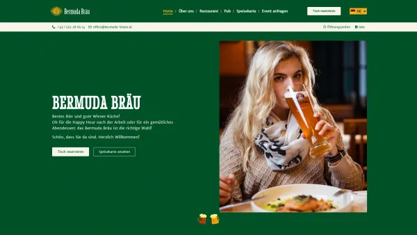 Website Screenshot: Neogast-Cafe und Restaurant Gesellschaft  Bermuda Bräu - - Bermuda Bräu - Bestes Bier und gute Wiener Küche! - Date: 2023-06-22 12:13:14