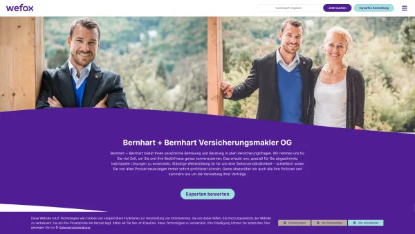 Website Screenshot: bernhartundbernhart sicher Leben stehen - Profil - Expertensuche - Wefox - Date: 2023-06-22 15:00:11