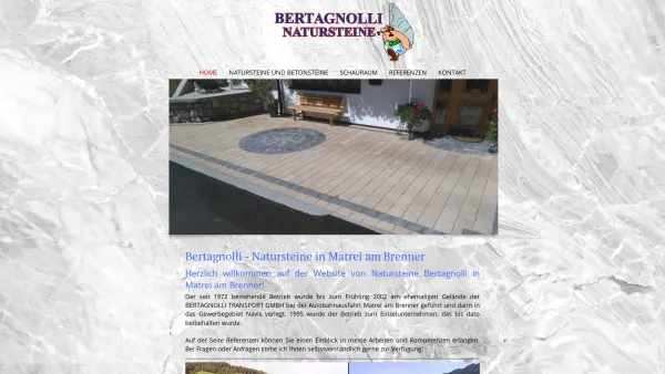 Website Screenshot: Natursteine Bertagnolli - Bertagnolli - Natursteine in Matrei am Brenner - Date: 2023-06-22 15:00:11