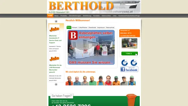 Website Screenshot: BERTHOLD Abfallsammler GmbH - BERTHOLD Entsorgung, Hackgut, Hackschnitzel, Weinviertelbriketts, Kompost +43 2526 7296 - Date: 2023-06-22 15:00:11