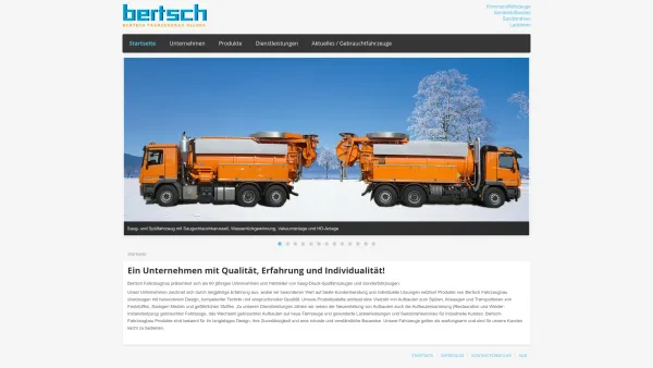 Website Screenshot: Bertsch Fahrzeugbau Sonderaufbauten Kommunalfahrzeuge Sandstrahlen Lackieren - Startseite - Date: 2023-06-14 10:47:10