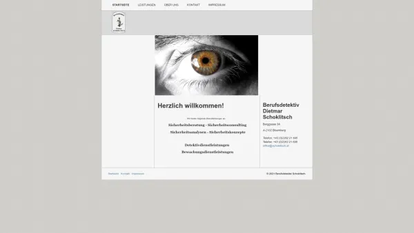 Website Screenshot: Berufsdetektiv Schoklitsch - Herzlich willkommen! - Date: 2023-06-22 15:00:11