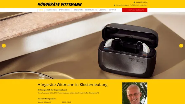 Website Screenshot: www.besserhoeren.at Hörgeräte Wittmann Ihr Fachgeschäft für
Hörakustik - Hörgeräte Wittmann in 3400 Klosterneuburg - Date: 2023-06-22 15:00:11