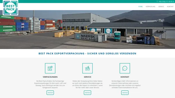 Website Screenshot: Best-Pack - Best Pack-Exportverpackungen aus Oberösterreich - Date: 2023-06-22 15:00:11