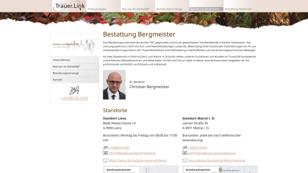 Website Screenshot: Bestattung Bergmeister - Bestattung Bergmeister – Trauer.Link - Date: 2023-06-15 16:02:34